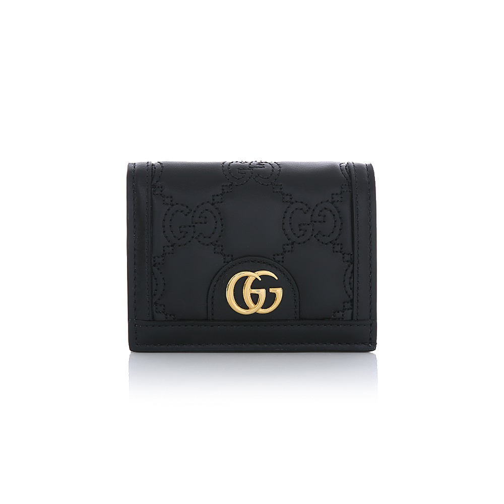 23S/S 구찌 GG 마틀라세 여성 카드 케이스 블랙 지갑